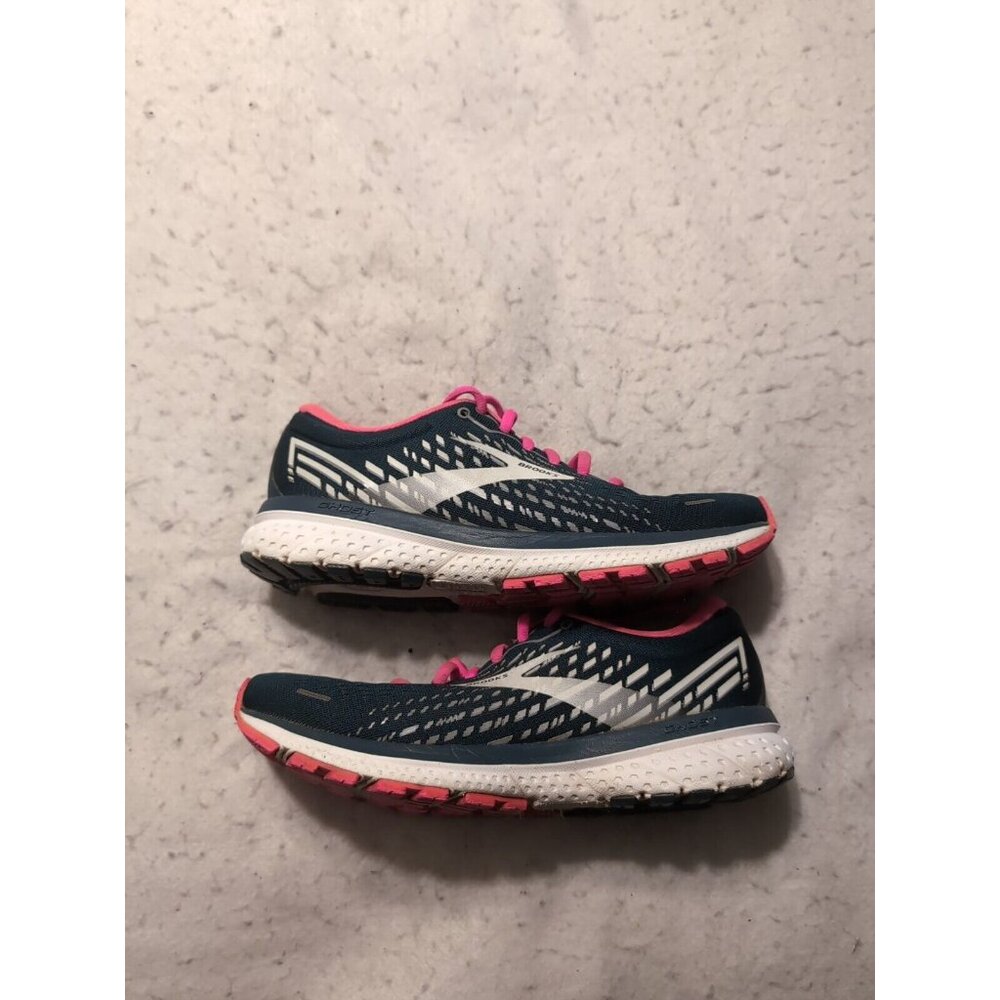 BROOKS WOMENS GHOST 13 1203381B391 REFLECTIVE POND/PINK/ICE RUNNING SHOES Size 7 - Picture 2 of 11
